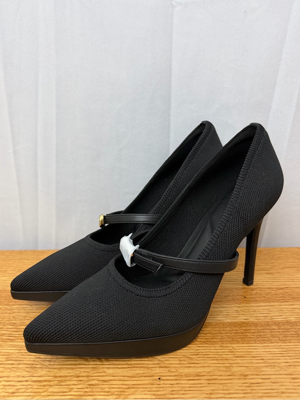 Cosy Island Black StyleFlex Pointed Toe Heeled Platform Pump Womens Size 9.5